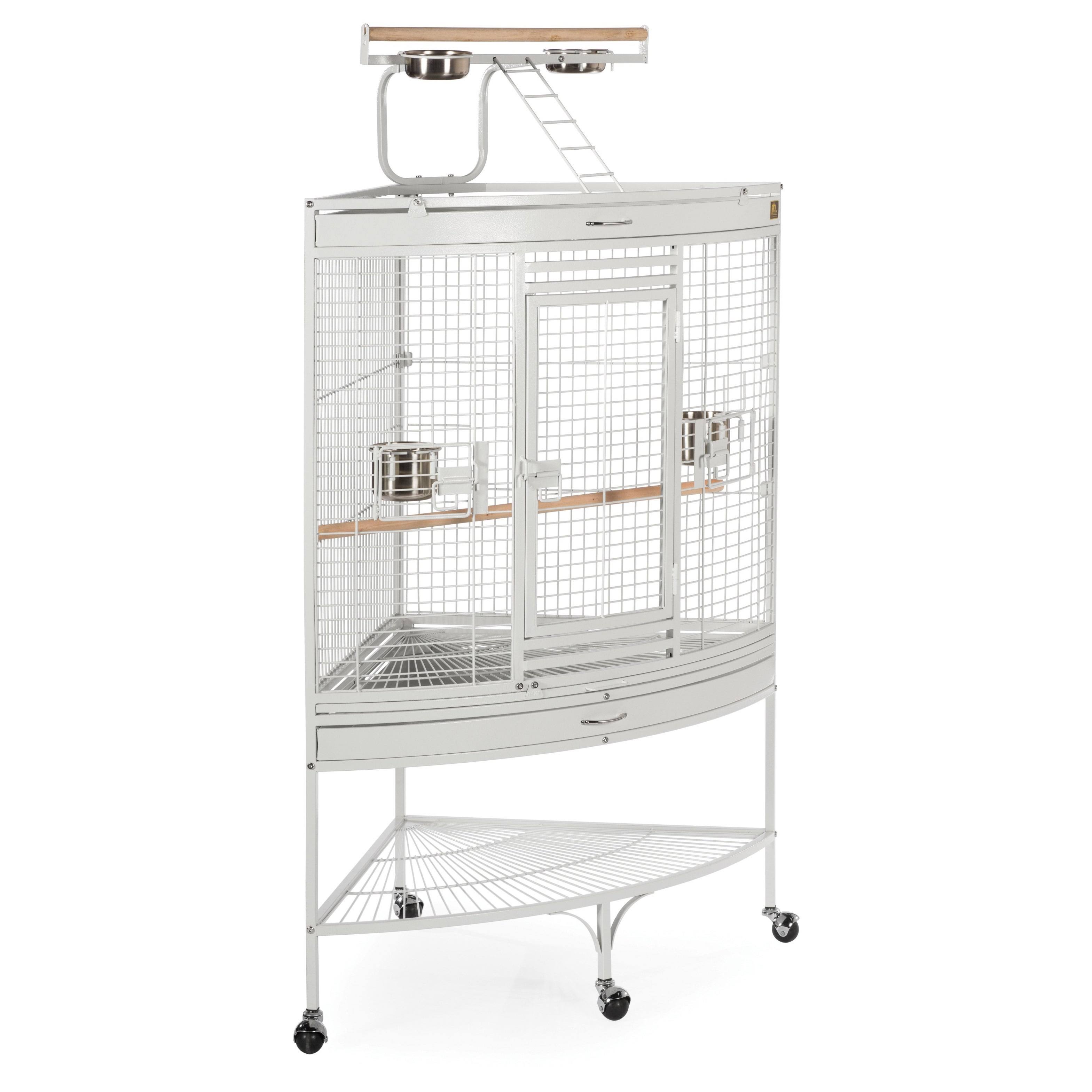 Prevue Hendryx White Corner Parrot Cage