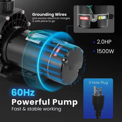 2.0HP Swimming Pool Pump Motor Hayward w/Strainer Filter In/Above Ground 7080GPH