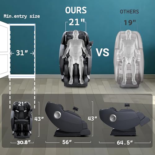 Massage Chair, Zero Gravity Full Body Massage Chair, Shiatsu Recliner with 14 Massage Points, Lumbar & Calf Heating, 20 Auto Modes