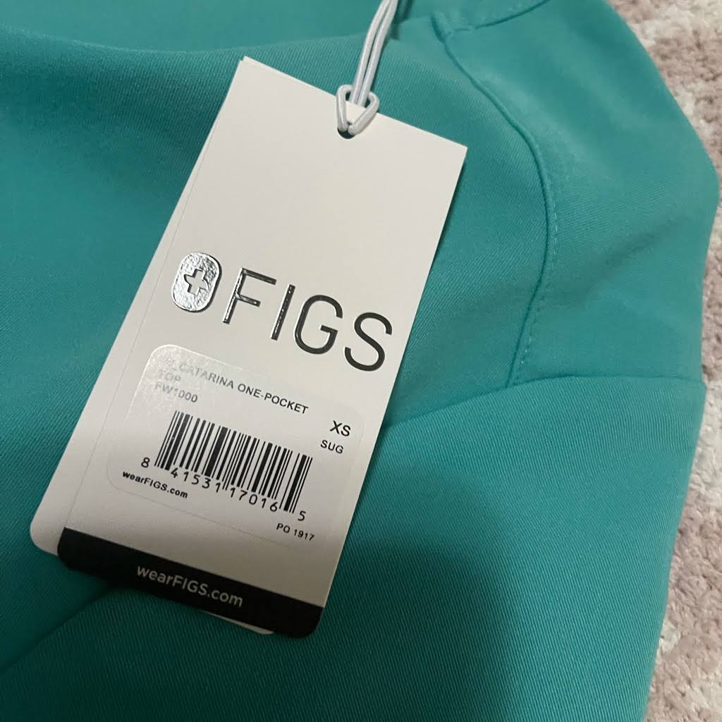 Figs Other | Xs Surgical Green One Pocket Scrub Top | Color: Blue/Green | Size: Xs | Auttummnnn&s Closet