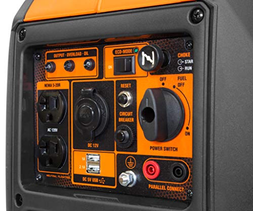 WEN 2800-Watt Dual Fuel Inverter Generator, Quiet, Portable, and Lightweight with Fuel Shut Off and CO Watchdog (DF280iX)