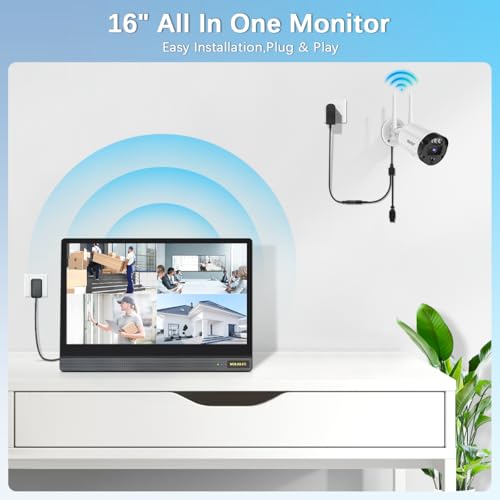 【90ft Super Night Vision】 5MP Outdoor Wireless Security Camera System, Wireless Cameras for Home Security, Home Video Security Cameras