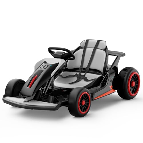 Planet X8 24V Electric Go Kart, 2x150W Drift Kart for Big Kids, 5-Point Safety Belt with Soft Start, Up to 8 MPH Racing Speed, 7AH Large Battery
