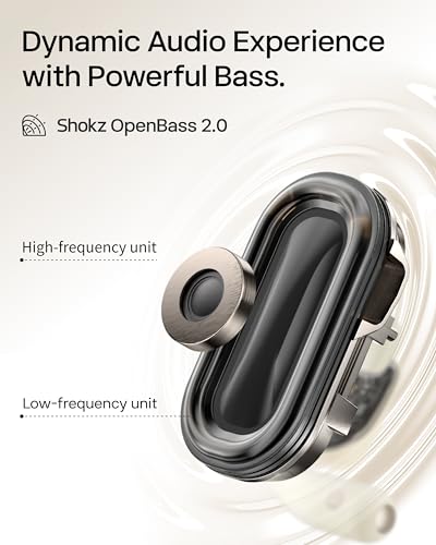 SHOKZ New OpenFit 2 Open-Ear Headphones, True Wireless Bluetooth Earphones with Microphone, Earhook Earbuds with 48 Hours of Playtime, Fast Charging