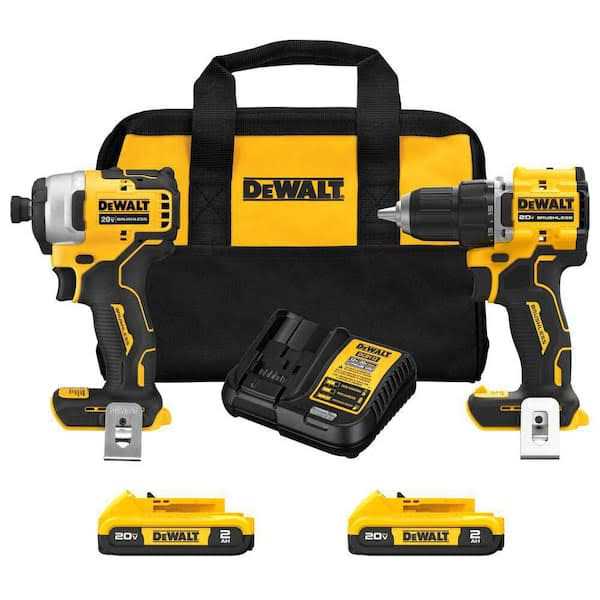 DEWALT ATOMIC 20V MAX Lithium-Ion Cordless Combo Kit 2-Tool and Mechanics Tool Set 142-Pc w/ 2Ah Batteries, Charger and Bag