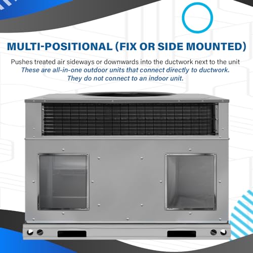 ACiQ 13.4 SEER2 3.5 Ton Heat Pump Packaged Unit System w/Additional Kit and Back-up Heat Kit of Choice | Multi-positional Orientation Configuration