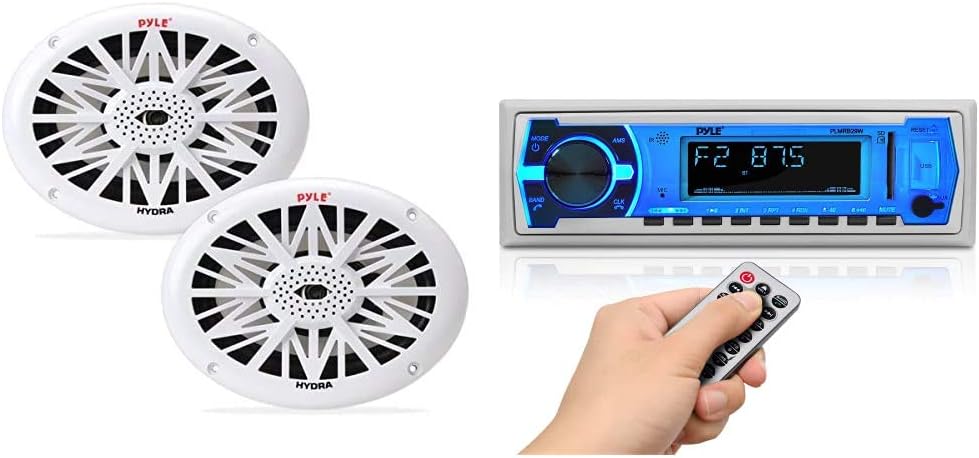 6x9 Inch Dual Marine Speakers - 2 Way Waterproof and Weather Resistant Outdoor Audio Stereo Sound System with 260 Watt Power