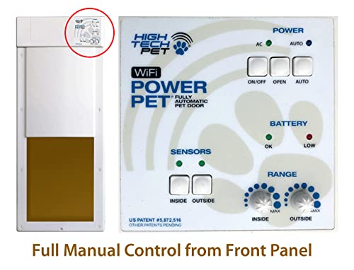 Power Pet Electronic Dog Door - High Tech Pet - WiFi Enabled Electronic Pet Doors - Ultrasonic Collar-Smart Phone App
