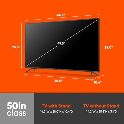 ONN 50-Inch Class 4K Ultra HD LED Smart TV HDR (2160p) Resolution, 60 Hz Refresh Rate, DLED Display, Wireless Streaming, 100012585 (Renewed)