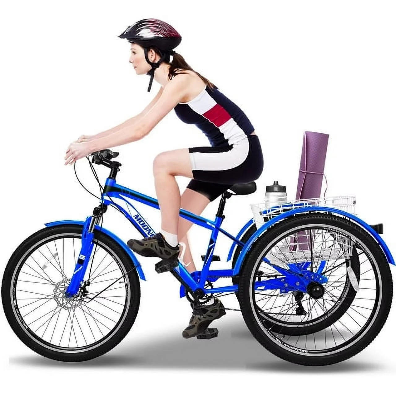 Lilypelle Adult Mountain Tricycle 24/26/27.5 Inch Low step through Mountain Bike Cruiser Trikes for Adults 7 Speed Three Wheel Trike Bike Bicycle