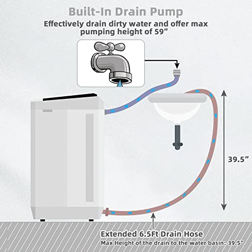 Giantex Portable Washing Machine, 13lbs Mini Twin Tub, 8Lbs Washer & 5Lbs Spinner, Compact Laundry Washer Combo, Built-in Pump Drain