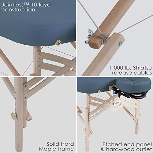 EARTHLITE Premium Portable Massage Table Package SPIRIT - Spa-Level Comfort, Deluxe Cushioning incl. Flex-Rest Face Cradle & Strata Face Pillow
