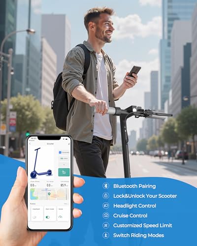 Electric Scooter with Seat, 500W Motor, 10" Solid Tires Electric Scooters for Adults & Teens, MAX 22Mph, 22 Miles Long Range
