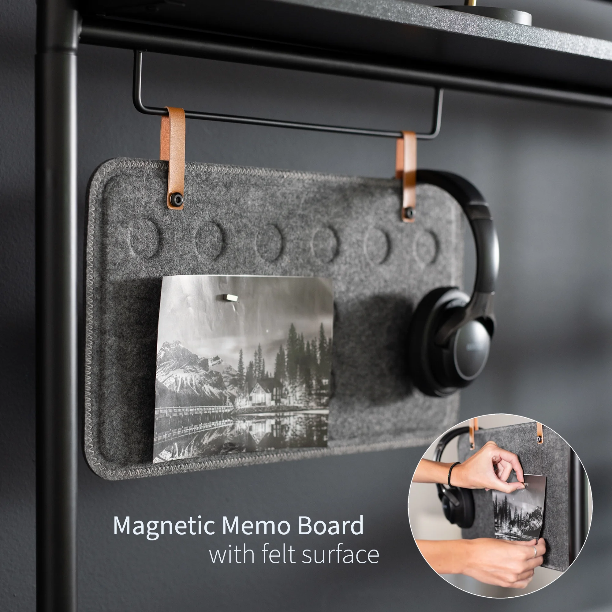 VIVO Clamp-on Desktop Shelving System with Magnetic Memo Board