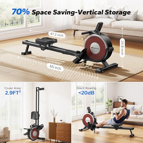 MERACH Rowing Machines for Home, Magnetic Rowing Machine with 16 Levels, Rower Machine of Quiet Resistance