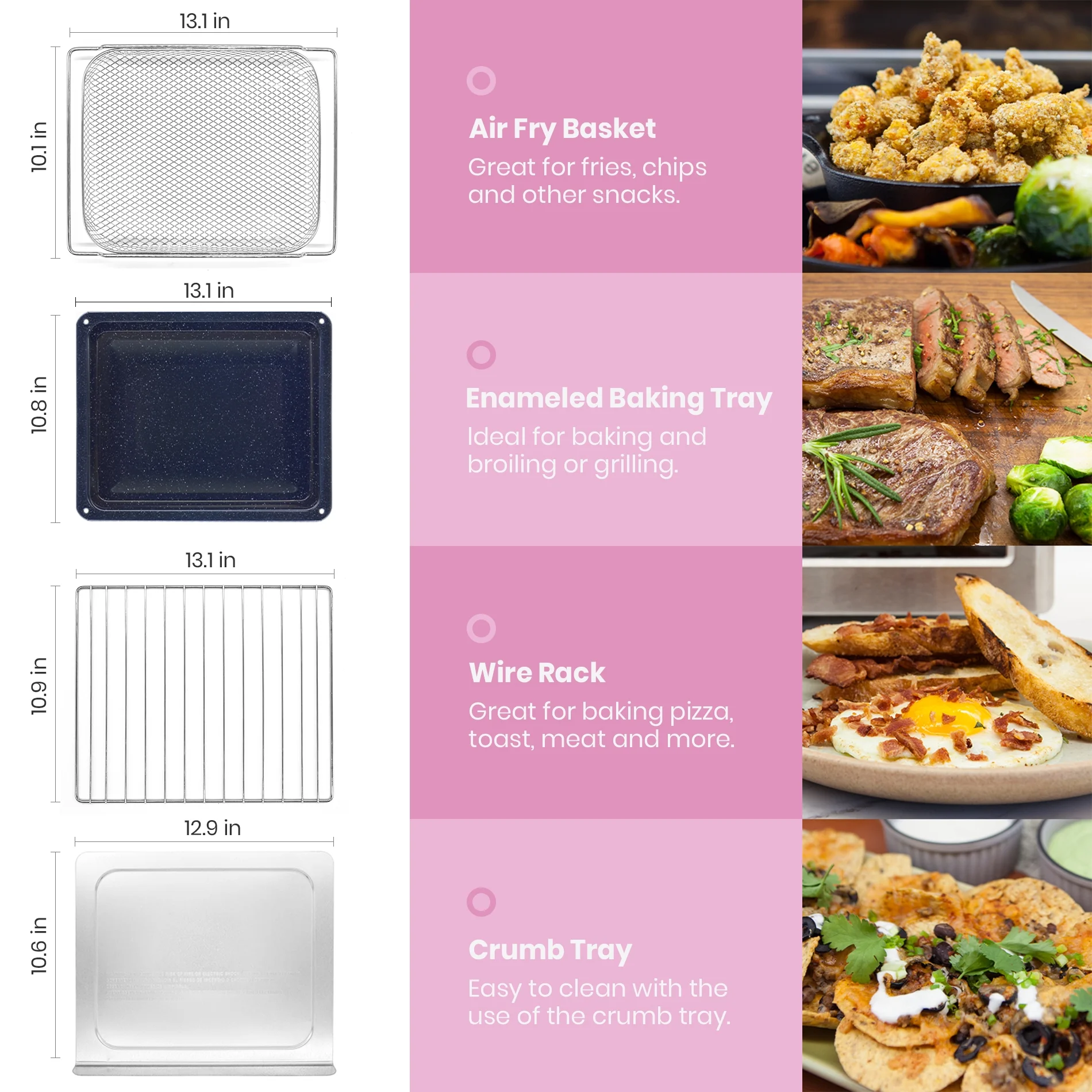 VAL CUCINA Retro Style Infrared Heating Air Fryer Toaster Oven, Extra Large Countertop Convection Oven 10-in-1 Combo, 6-Slice Toast