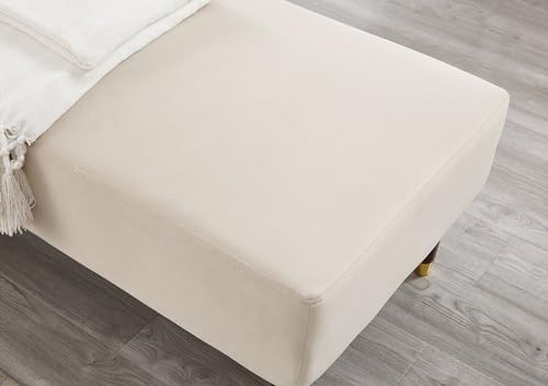 Chaise Lounge Chair, Velvet Upholstery with Pillow Modern Indoor Chair for Living Room Bedroom Guest Room Apartment (Chaise Lounge Chair Orange)