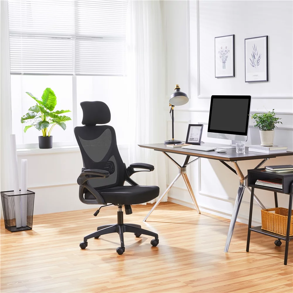 Alden Design Ergonomic Mesh Office Chair with High Back, Black