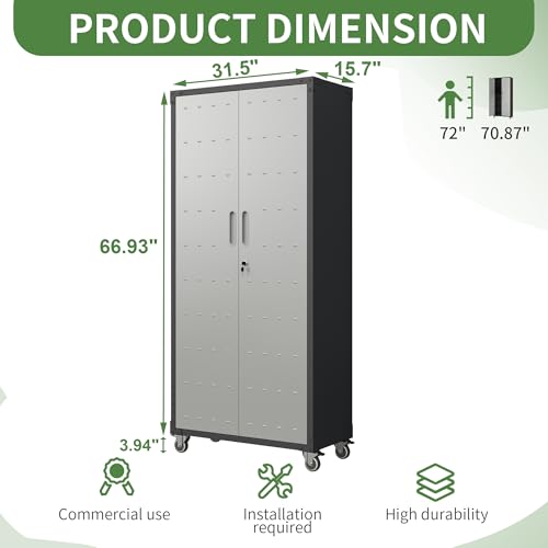 Mobile Tool Storage Cabinet with Wheels,Heavy Duty Rolling Tool Cabinets for Garage,Metal Storage Cabinets with 4 Drawer and 1 Locking Doors