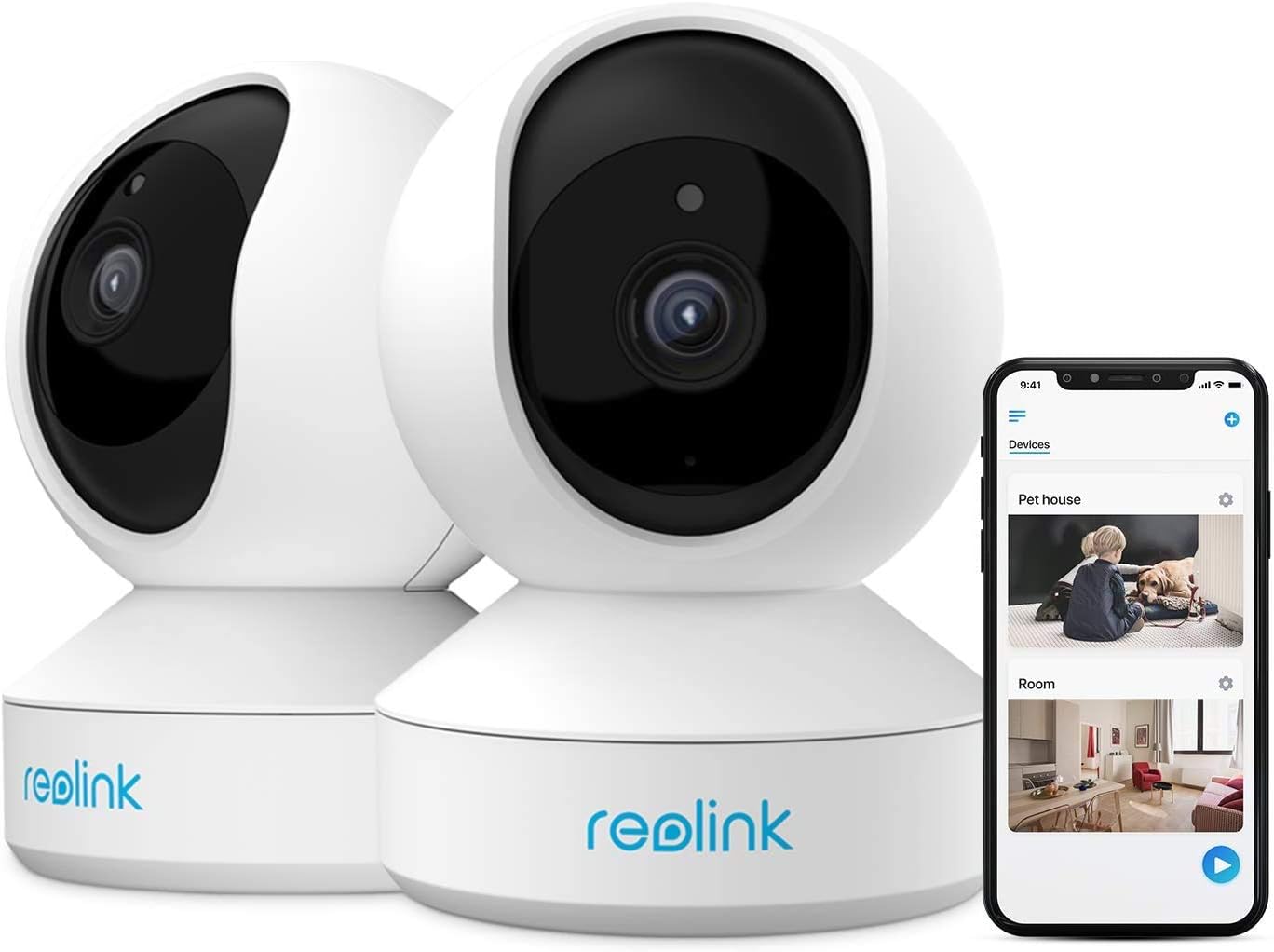 Home Security Camera System, Reolink 3MP HD Plug-in Indoor WiFi Camera, Pan Tilt Pet Camera, Baby Monitor, Night Vision, 2 Way Audio, Motion Alerts