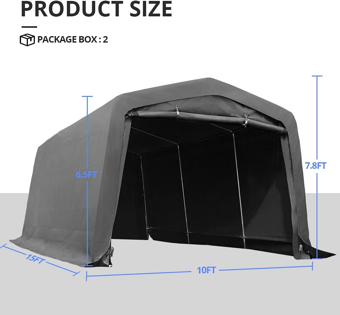 KING BIRD 13' x 20' x 12' Heavy Duty Anti-Snow Carport for SUV, Full-Size Truck and Boat, Outdoor Car Canopy Boat Shelter with Reinforced Ground Bars