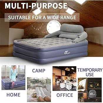 A-ER-FA Air Mattress with Headboard 3 Quick Inflation - Sports Supplies Online Store