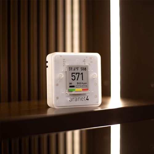 SAF Aranet4 Home: Wireless Indoor Air Quality Monitor for Office or School (CO2, Temperature, Humidity and More) Portable, Battery Powered