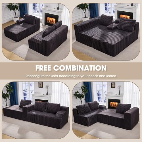 Modular Sectional Sofa Couches L-Shape Couch 3 Seat Modular Sofa Memory Foam Sectional Couches for Living Room