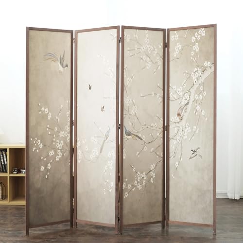 6 Panel Room Divider Screen,Double Faced Room Divider Folding Wall Divider for Room Separation,Mountains and Waters Landscape,67" H x 94.5" W