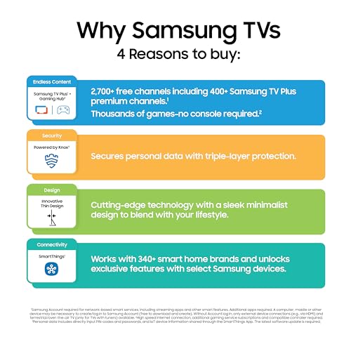Samsung 43-Inch Class Crystal UHD U8000F 4K Smart TV (2025 Model) Endless Free Content, Crystal Processor 4K, MetalStream Design, Knox Security