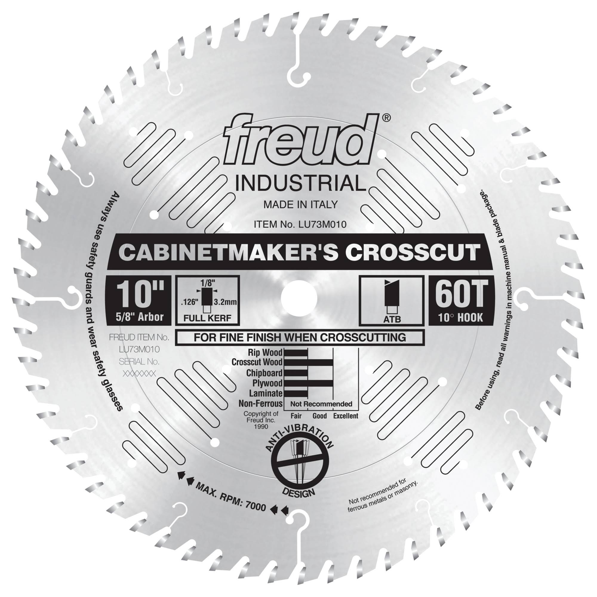 Freud LU73M010 10-in 60T Cabinetmaker's Crosscut Saw Blade