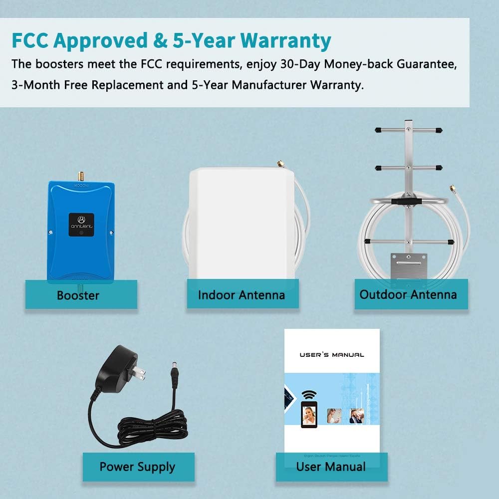 ANNTLENT Verizon 5G 4G Cell Phone Signal Booster for Home Office 700MHz Cell Phone Signal - Various U.S. Carriers Band 13-FCC Approved