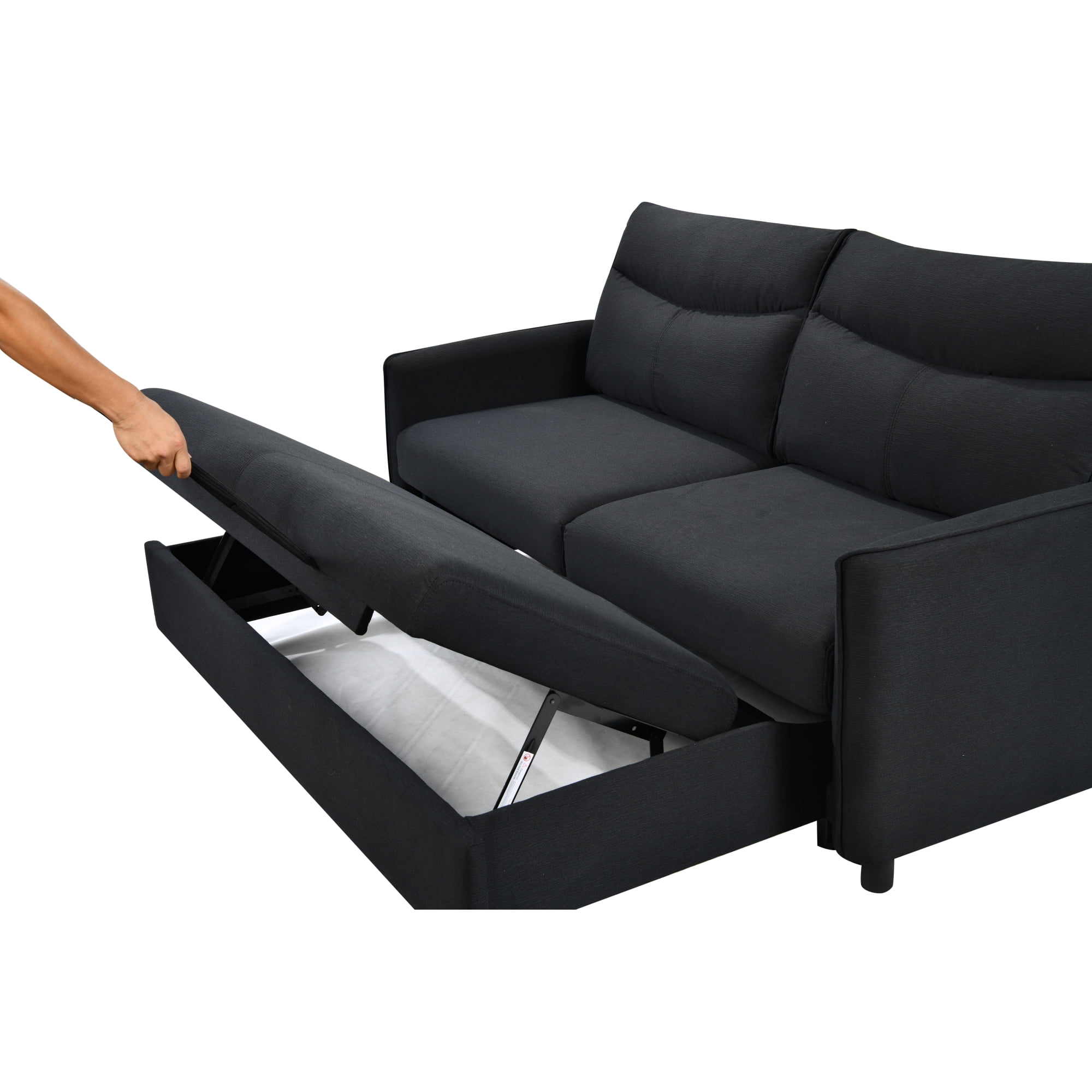 3 in 1 Convertible Sleeper Sofa Bed, Modern Fabric Loveseat Futon Sofa Couch w/Pullout Bed, Small Love Seat Lounge Sofa w/Reclining Backrest