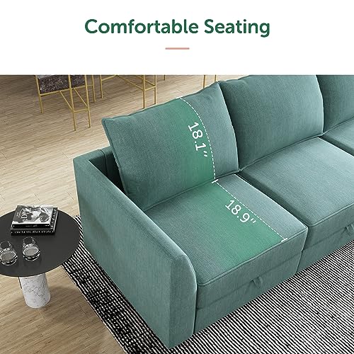 HONBAY Modular Sectional Sofa U Shaped Sectional Modular Sofa with Storage Convertible Sectional Couch for Living Room, Grey