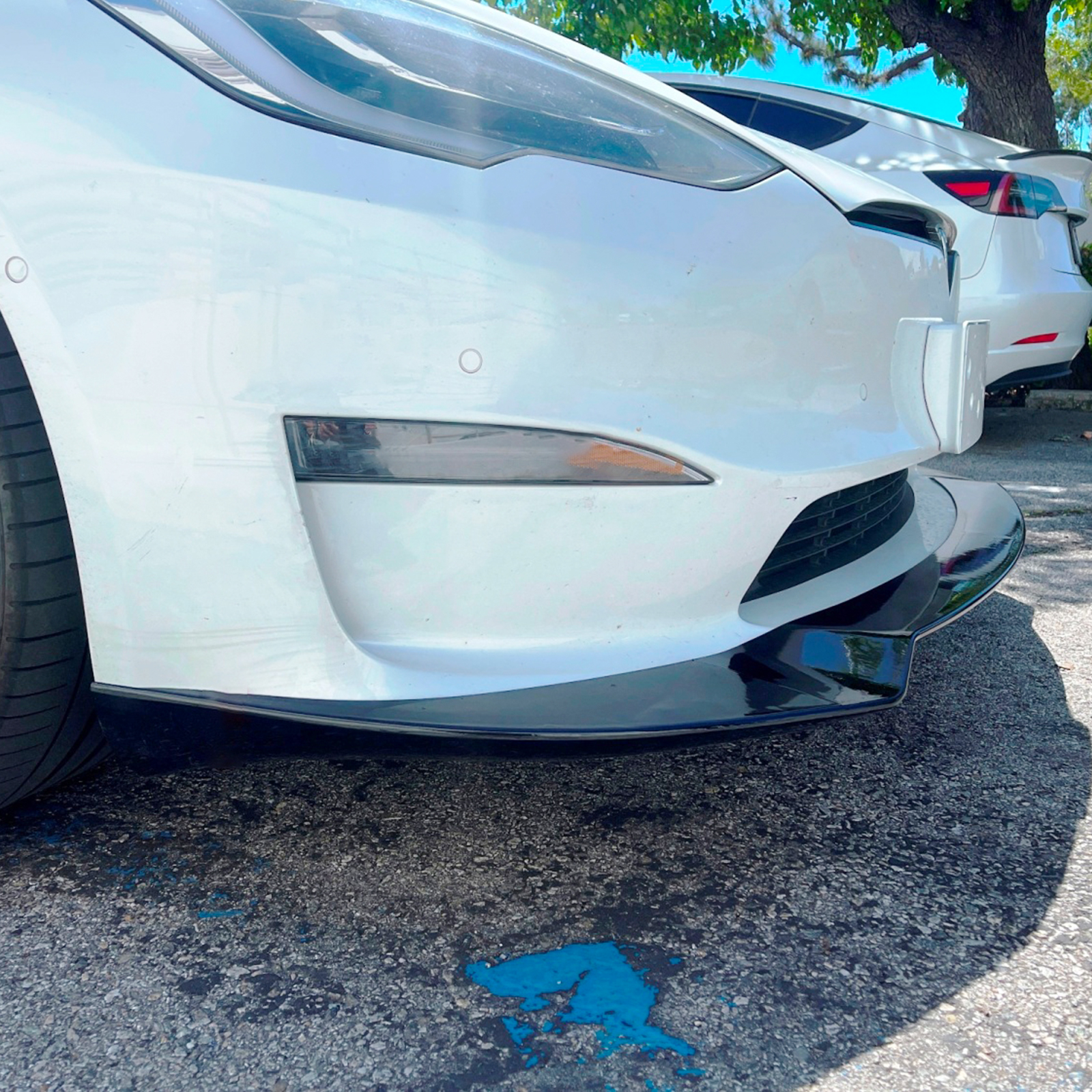 Ikon Motorsports Front Bumper Lip Compatible With 2021-2023 Tesla Model S