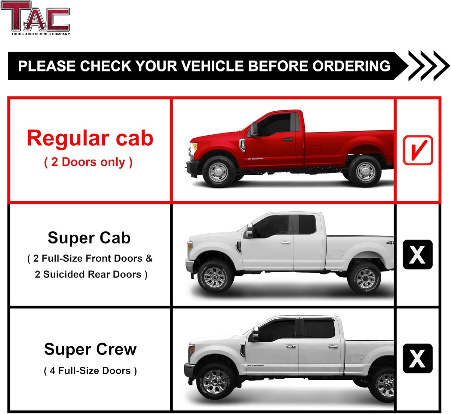 TAC Side Steps fit 1998-2011 Ford Ranger Regular Cab Pickup Truck 3 inches Black Side Bars Nerf Bars Step Rails Running Boards Rock Panel Off Road