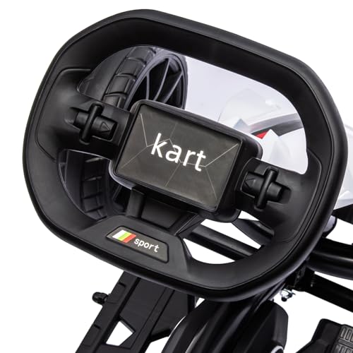 Aosom 12V Electric Go Kart for Kids, Outdoor Ride-On Toy with Forward Backward Drive & Adjustable Speed, Gift for Child 3-8 Years Old, White