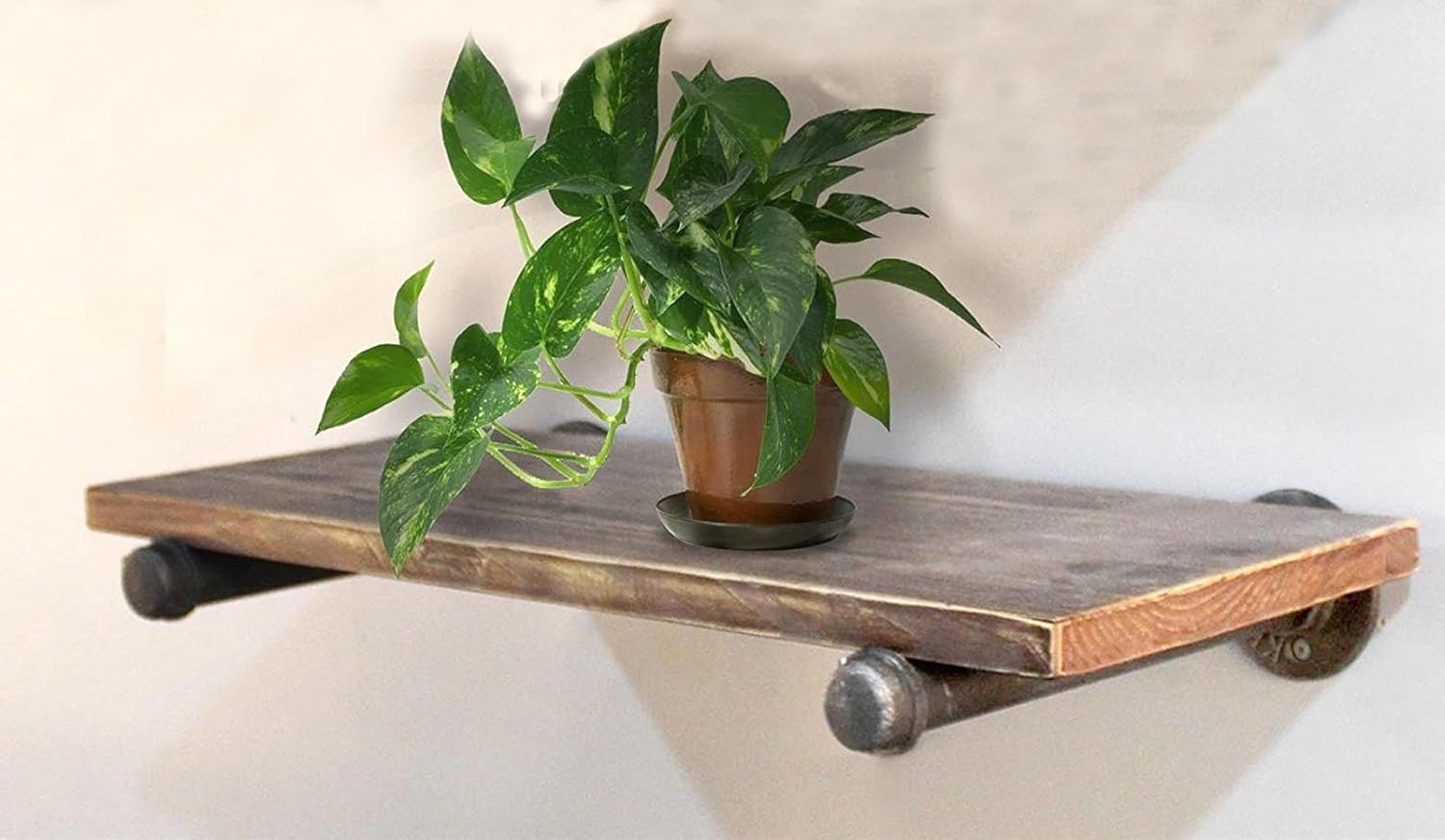 Diwhy 20" Industrial Pipe Shelves,Wall Mounted Metal Pipe Wood Shelf, Rustic Wall Shelf with Towel Bar,Towel Racks for Bathroom