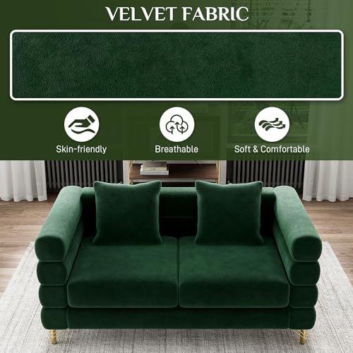 Cloud Couch for Living Room, 79" Modern Overstuffed Deep Seat Boucle Sherpa 3 Seater Sofa with 3 Pillows