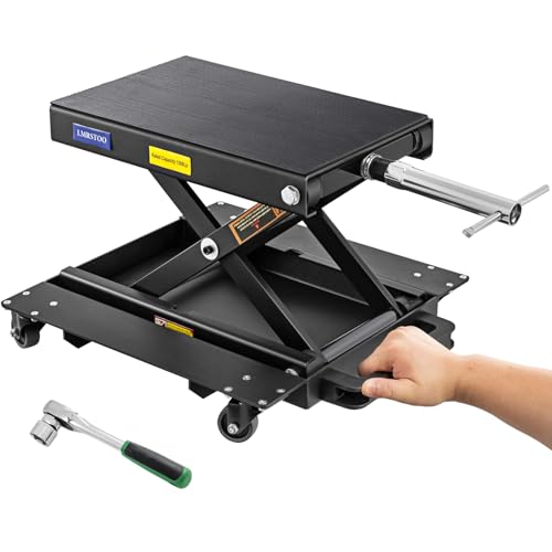 1200 LBS Motorcycle Jack with Dolly, Motorcycle Lift Stand for Dirt Bike ATV
