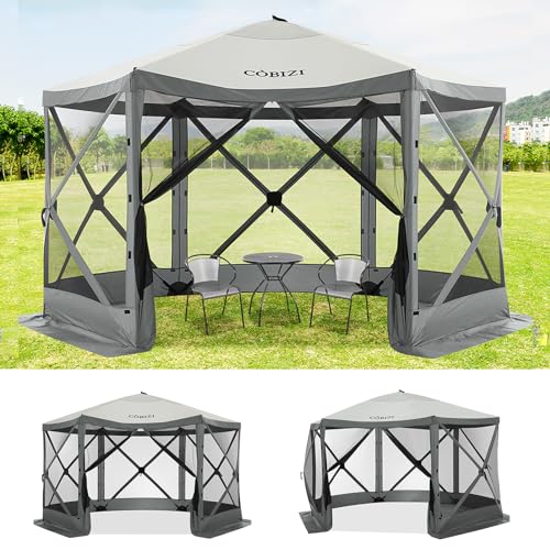 COBIZI 12x12ft Pop up Gazebo Screen Tent Screen House for Camping, Camping Outdoor Screened Gazebo, Canopy Tent