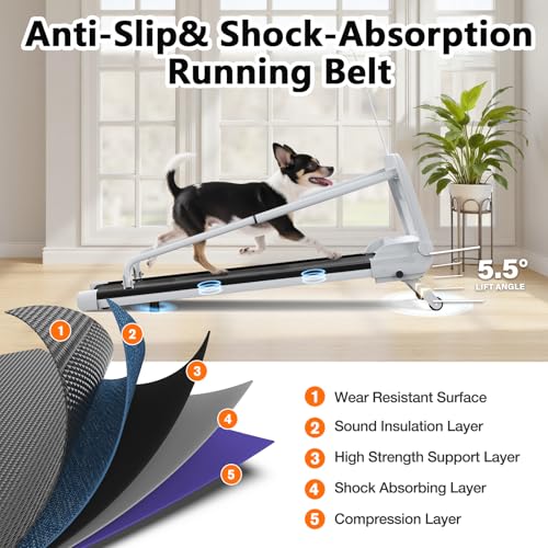 Dog Treadmill for Small and Medium Dogs, Pet Running Machine, Dog Indoor Pacer Treadmill with Remote Control