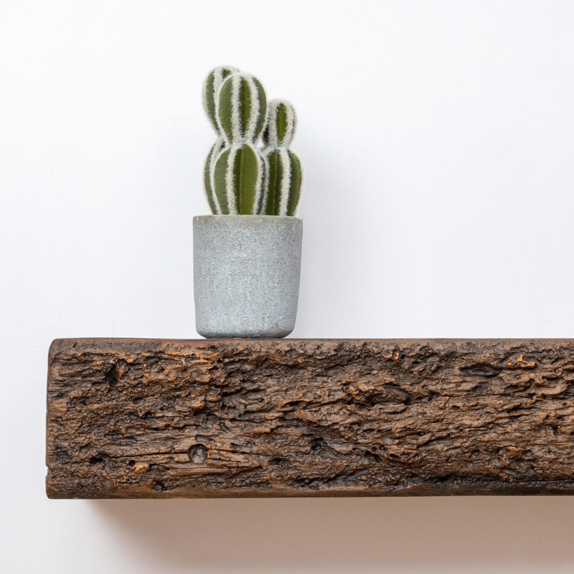 52inch Floating Concrete Fireplace Mantel Shelf,Distressed Brown - Curated Treasures Market