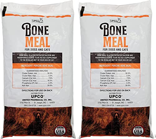 Bone Meal Steamed Powder for Dogs and Cats 2 Pack Total 2 Pounds from Upco Bone Meal Made in USA - Kansas Nuitrition - HNZSDS