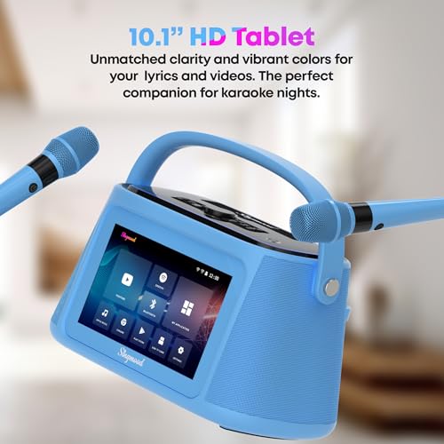 Karaoke Machine for Adults, with Lyrics Display, Smart Portable Big Bluetooth Speaker 2 Wireless Microphones