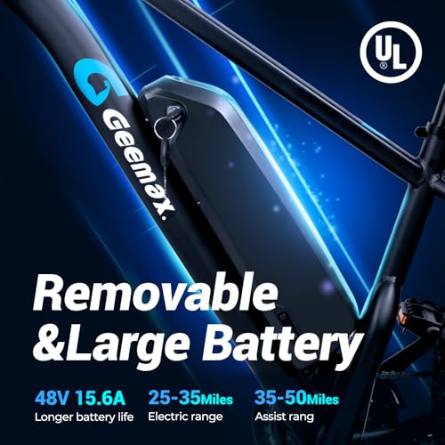 Geemax Electric Bike for Adults, 26" x 4.0 Fat Tire Ebike, 1000W Peak 1500W 48V 15.6Ah Lithium Battery Electric Bicycle, 35MPH, 21-Speed