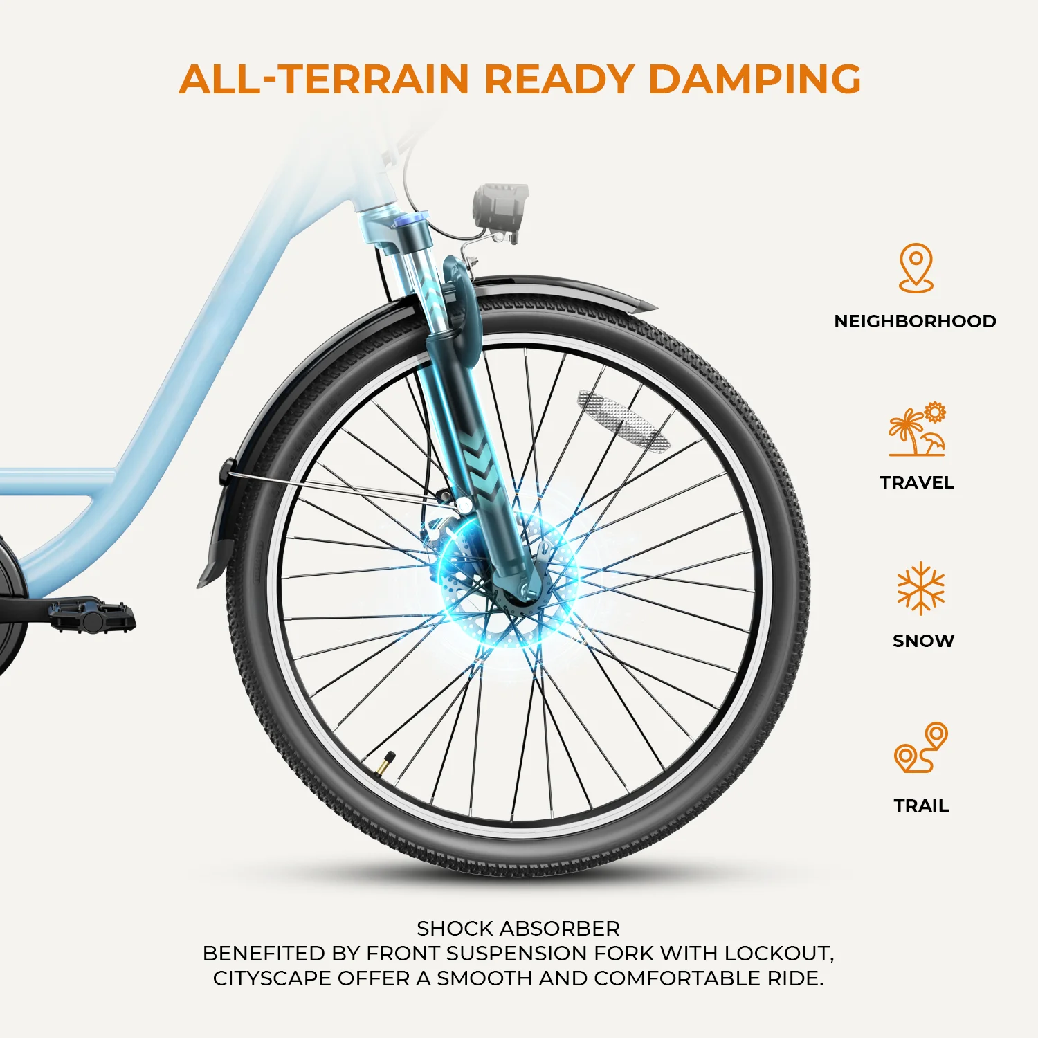 Yoloway Cityscape Electric Bike for Adults, 350W Electric Bike with 36V 10Ah Removable Battery