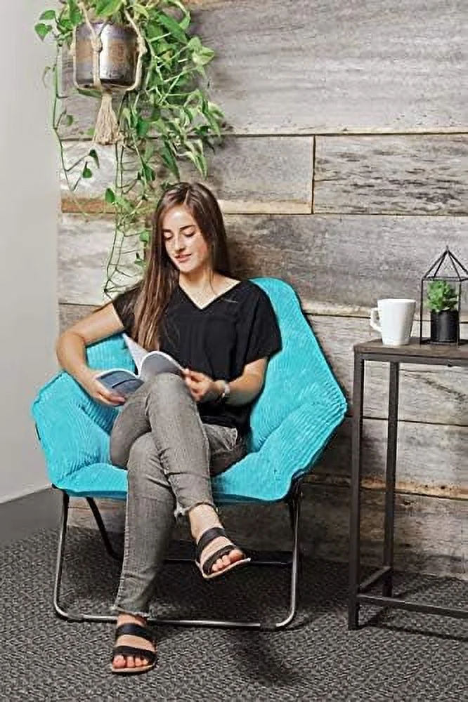 xrboomlife Limited Portable Foldable Hexagon Plush Indoor Accent Seat Folding Dish Chair  Perfect for Bedrooms  Dorm Rooms  Living Rooms  and Gaming