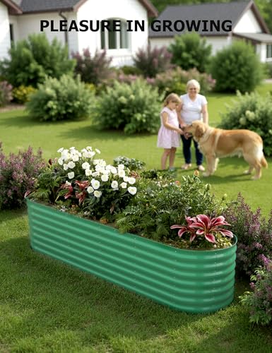 10x4x1.5ft Raised Garden Bed,Galvanized Raised Planter Boxes Outdoor with Easy Assembly, Large Garden Bed for Vegetables, Fruits, Flower
