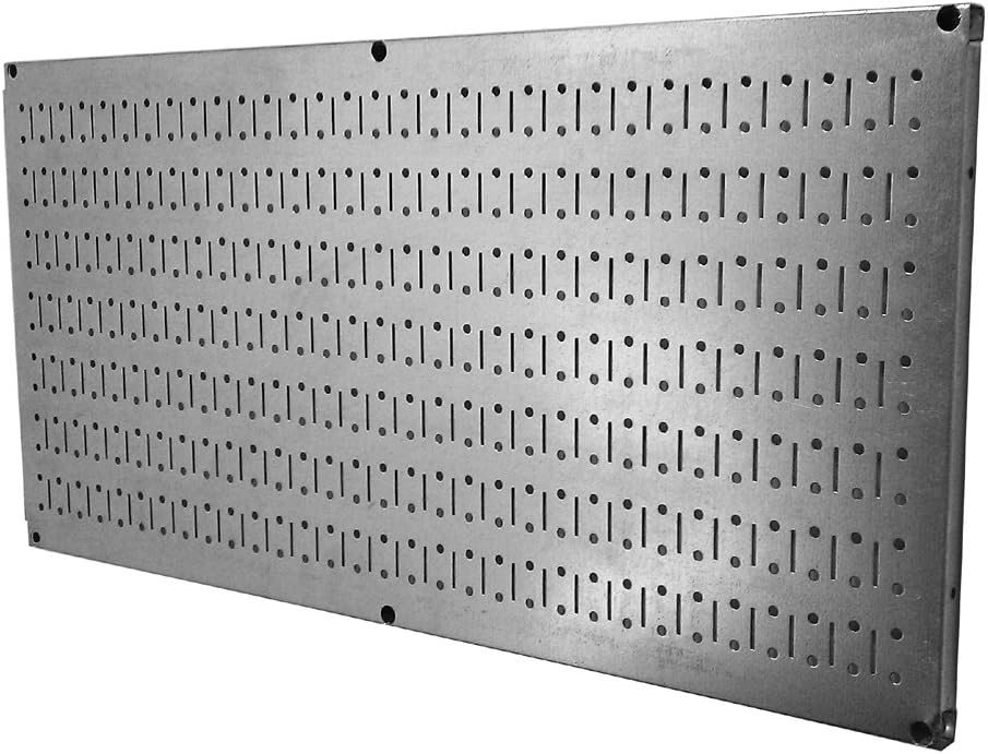 Wall Control Pegboard 16in x 32in Horizontal Black Metal Pegboard Tool Board Panel Pack of 2